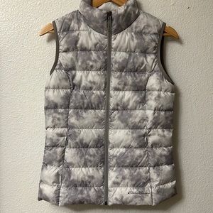 EDDIE BAUER MARBLED MICROLIGHT DOWN PUFFER VEST